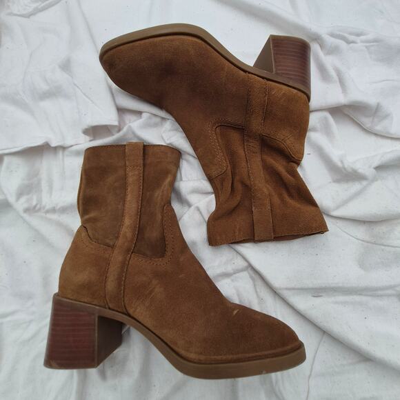 NEW Steve Madden Romney Bootie Chocolate Brown Suede Slouchy Western size 9 - Picture 6 of 9